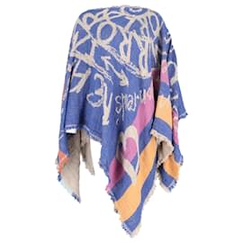Vivienne Westwood-Poncho Vivienne Westwood Mirror The World en laine multicolore-Multicolore
