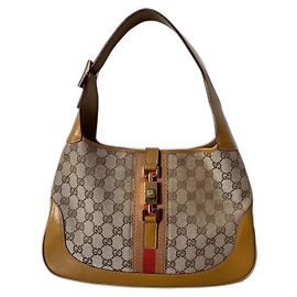Borsa Gucci Jackie GG Supreme tela e pelle beige Beige
