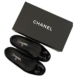 Chanel Camélia ballet flats black velvet Black