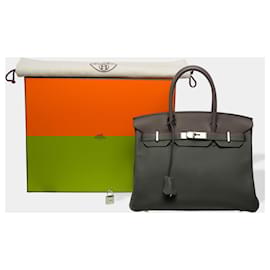 Hermès-Sac HERMES Birkin 30 en Cuir Gris - 102594-Gris