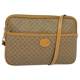 Gucci Borsa a Spalla Micro GG Supreme PVC Beige Oro 004 89 0262 Auth ep7836 Beige D'oro