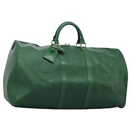 Louis Vuitton-LOUIS VUITTON Epi Keepall 55 Boston Bag Green M42954 LV Auth BD029-Green