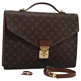 Louis Vuitton-LOUIS VUITTON Monogram Porte Documents Bandouliere Bag M53338 Auth BA331-Monogram