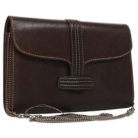 Borsa a spalla BALLY in pelle marrone dorato Auth bs22953 Marrone D'oro