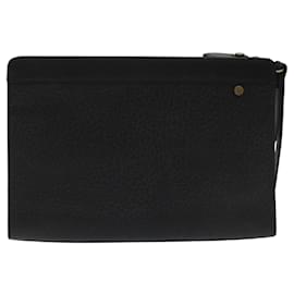 Autre Marque-Burberrys Clutch Bag Leather Black Auth bs23321-Black