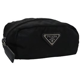 Prada Tasche aus schwarzem Nylon mit Silber authentisch bs22990 Schwarz Silber