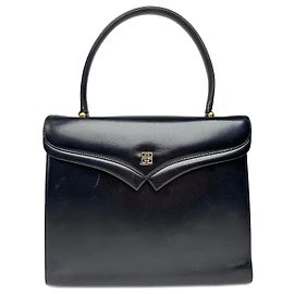 Bolsa de couro preta vintage Givenchy 4G Preto