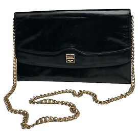 Bolsa de couro preta vintage Givenchy 4G Preto