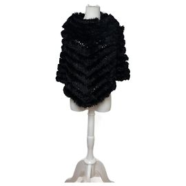 Vintage Courreges Pelzlederoberteil / Mantel Schwarz 38/M Schwarz