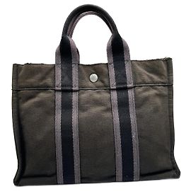 Hermès Sacola de compras vintage Hermes Paris cinza/marrom Marrom