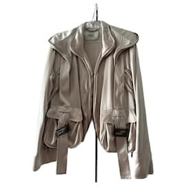 Fendi-Fendi Buckle Zipped Jacket-Pink,Cream