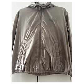 Fendi-Fendi Windbreaker-Dark grey,Bronze