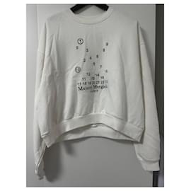 Maison Martin Margiela-Maison Margiela White Sweatshirt-Noir,Blanc cassé