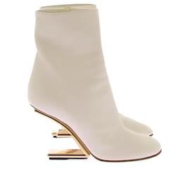 Fendi-FENDI Ankle boots T.EU 36.5 Leather-Beige