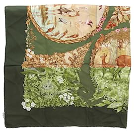 Hermès-HERMES Scarves T.  Silk-Green