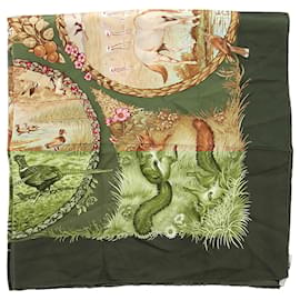 Hermès-HERMES Scarves T.  Silk-Green