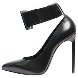 Saint Laurent-Black leather heels with ankle strap - size UK 6-Black
