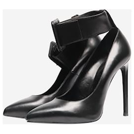 Saint Laurent-Black leather heels with ankle strap - size UK 6-Black