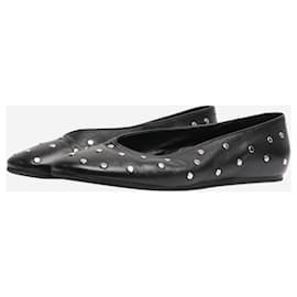Autre Marque-Black studded leather flats - size EU 41-Black
