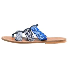 Autre Marque-Blue paisley-strap flat sandals - size EU 41-Blue