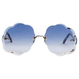 Chloé-Blue Rosie flower shaped sunglasses-Blue