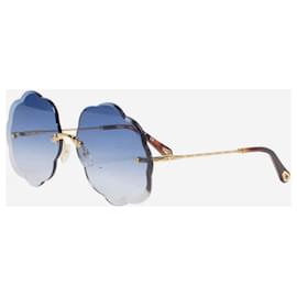 Chloé-Blue Rosie flower shaped sunglasses-Blue
