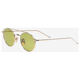 Thom Browne-Gold titanium round sunglasses-Golden