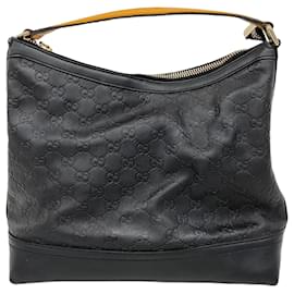 Gucci-Gucci Black Leather Shoulder Bag-Black