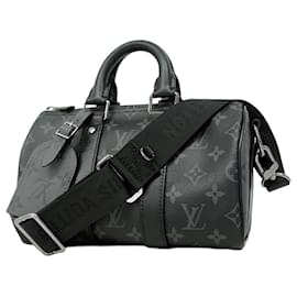 Louis Vuitton-Louis Vuitton Monogram Eclipse Keepall Bandouliere 25-Brown,Black