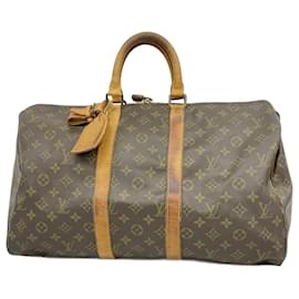 Louis Vuitton-Louis Vuitton Monogram Keepall 45 Boston Bag-Brown