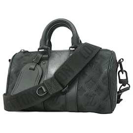 Louis Vuitton-Louis Vuitton Monogram Taurillon Keepall Bandouliere 25-Black