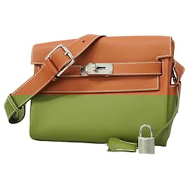 Hermès-Sac à épaule Hermes Kelly PM Evercolor Gold-Doré