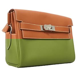 Hermès-Sac à épaule Hermes Kelly PM Evercolor Gold-Doré