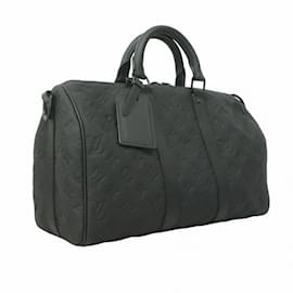 Louis Vuitton-Louis Vuitton Monogram Taurillon Keepall Bandouliere 35 Handbag-Black