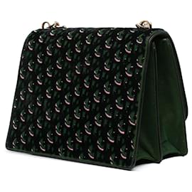 Dior-Dior Green Oblique Velvet Diorama Satchel-Green,Dark green