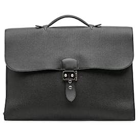 Hermès-Hermès Black Togo Sac A Depeches-Black