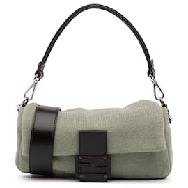 Fendi-Sac à main Baguette en cachemire vert Fendi-Vert,Vert clair
