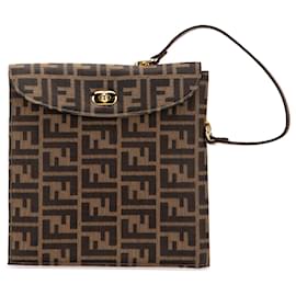 Fendi-Fendi Brown Zucca Canvas Handbag-Brown