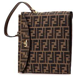 Fendi-Fendi Brown Zucca Canvas Handbag-Brown