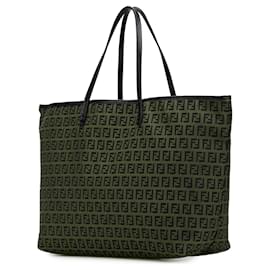 Fendi-Fendi Red Medium Zucchino Canvas Roll Tote-Red,Dark red