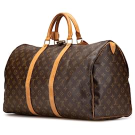 Louis Vuitton-Louis Vuitton Brown Monogram Keepall 50-Brown