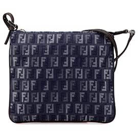 Fendi-Fendi Bleu Zucchino Denim Bandoulière-Bleu,Bleu foncé
