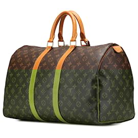 Louis Vuitton-Louis Vuitton Brown Monogram Keepall 45-Brown