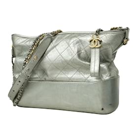 Chanel-Chanel Gabrielle Calfskin Shoulder Bag-Silvery
