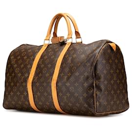 Louis Vuitton-Louis Vuitton Brown Monogram Keepall 50-Brown