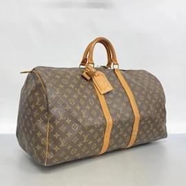 Louis Vuitton-Louis Vuitton Boston Bag Monogram Keepall 55-Brown