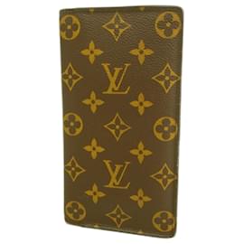 Louis Vuitton-Louis Vuitton Long Wallet Monogram Portefeuille Brazza-Brown
