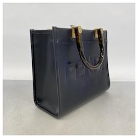 Fendi-Sac à main Fendi Sunshine en cuir noir, petit modèle-Noir