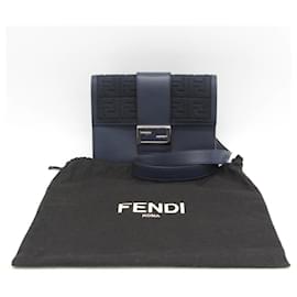 Fendi-Sac à bandoulière Fendi Baguette plat moyen-Bleu Marine