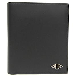Cartier-Cartier Logo L3001457 Men's Leather Bill Wallet-Black,Dark red